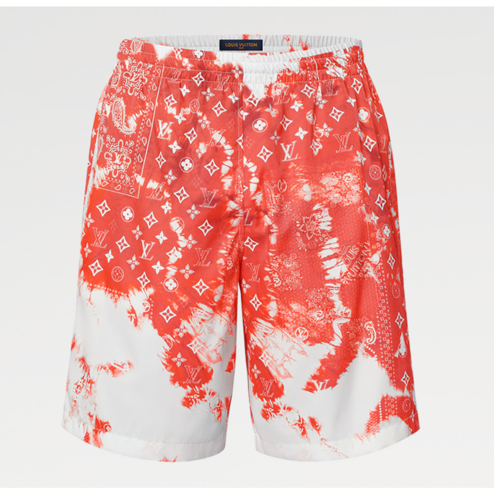Louis Vuitton Bandana Orange LV Monogram Logo Swimming Swim Board Shorts L Large